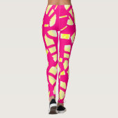 Blozen snoep roze en crème bleke citroen patterned leggings (Achterkant)