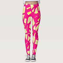 Blozen snoep roze en crème bleke citroen patterned leggings