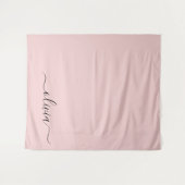 Blozen Stof Roze Moderne Script Meisjesachtig Mono Wandkleed (Voorkant (horizontaal))