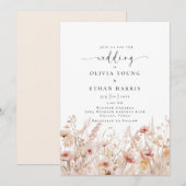 Blozen Wildbloemen Bruiloft Kaart (Voorkant / Achterkant)