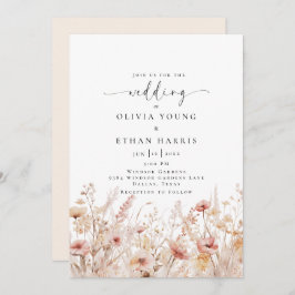 Blozen Wildbloemen Bruiloft Kaart