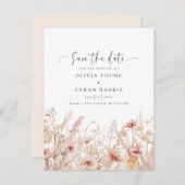 Blozen Wildbloemen Bruiloft Save The Date (Voorkant / Achterkant)