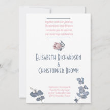 Blozend Blauw Roze Bloemig Huwelijk