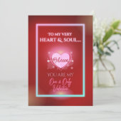 Blozend bloedrood typografisch Valentijnsdag Feestdagenkaart (Staand voorkant)