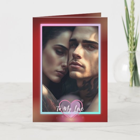 Blozend Bloedrood Valentijnsdag Feestdagen Kaart (Voorkant)