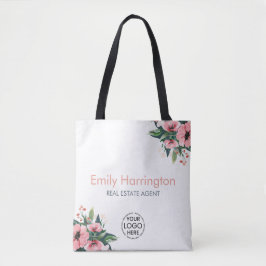 Blozend bloeiende grijze makelaar tote bag