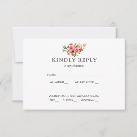 Blozend Bloemen Bruiloft RSVP Kaart (Voorkant)
