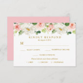 blozend bloemendiner keuze RSVP kaart (Voorkant / Achterkant)