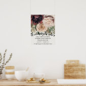 Blozend Bloemige Bloemen Botanisch Trouwbord Poster (Keuken)