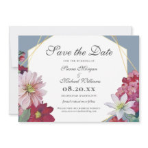 Blozend Burgundy Bloemstof Stof Blauw Bruiloft