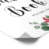 Blozend Burgundy Navy Bloem Gastensignering Poster (Hoek)