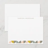 Blozend Geel en Grijs Geometrisch Gepersonaliseerd Notitiekaartje (Voorkant / Achterkant)