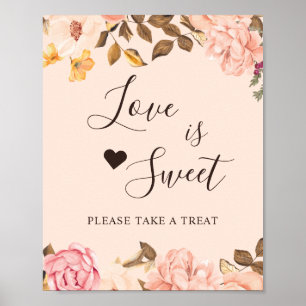 Blozend Gouden Bloem Love Is Sweet Dessert Bar Bor Poster