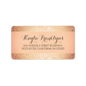 blozend gouden bloemenbruiloft etiket (Voorkant)