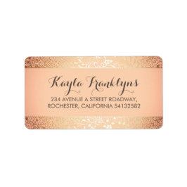 blozend gouden bloemenbruiloft etiket