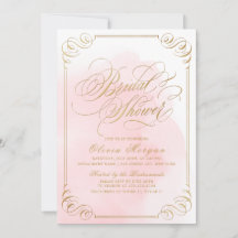 Blozend gouden elegante kalligrafie Bruidsdouche