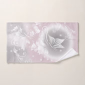 Blozend grijs witte bloemrijke fantasie bad handdoek (Handdoek)