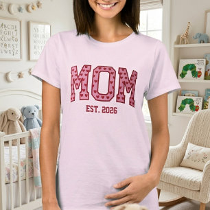 Blozend Hart Moeder Est Jaar Varsity Letterontwerp T-shirt