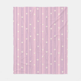 Blozend Hart Strepenpatroon Fleece Deken