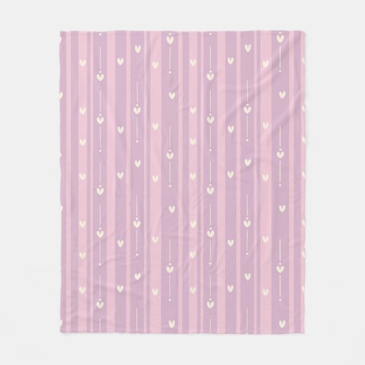 Blozend Hart Strepenpatroon Fleece Deken (Voorkant)