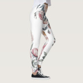 Blozend Navy Blauwe Zachte Pastel Roze Bloem Leggings (Rechts)