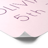 Blozend Paars Lavendel Bloemig Huwelijk Welkom ROZ Poster (Hoek)