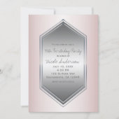 Blozend Parel Roze Zilver Verjaardagsfeestje Elke  Kaart (Voorkant)