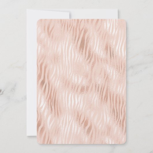 Blozend Perzik Roze Zebraprint Kaart (Achterkant)