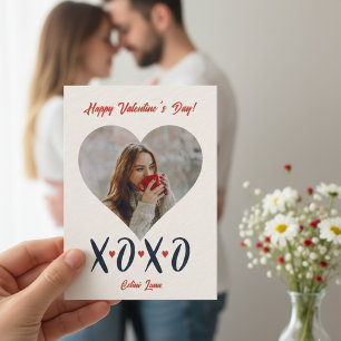 Blozend Rode Kwaststreek XOXO Valentijn Foto Liefd Feestdagenkaart