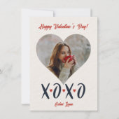 Blozend Rood Kwaststreek XOXO Valentijn Foto Liefd Feestdagenkaart (Voorkant)
