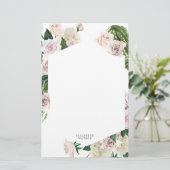 blozend roos bloemen Monogram briefpapier (Staand voorkant)