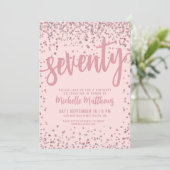 Blozend Roze 70e Verjaardag Kaart (Staand voorkant)