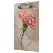 Blozend Roze Anjer Bloemig Goud Klembord (Links)
