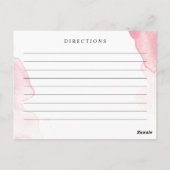 Blozend Roze, Aquarel Huwelijksreceptkaart Briefkaart (Achterkant)
