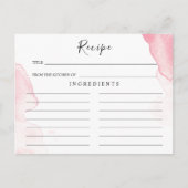 Blozend Roze, Aquarel Huwelijksreceptkaart Briefkaart (Voorkant)