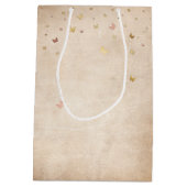 Blozend Roze Aquarel Rozen Goud Quinceanera Medium Cadeauzakje (Achterkant)