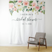Blozend Roze Bloei Bruidsfeest Backdrop Wandkleed (In situ)