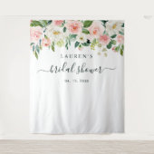 Blozend Roze Bloei Bruidsfeest Backdrop Wandkleed (Voorkant)