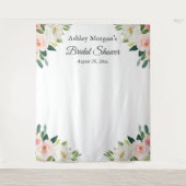 Blozend Roze Bloem Bruidsfeest Foto Achtergrond Wandkleed (Voorkant)