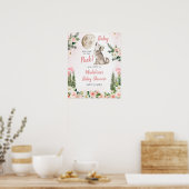 Blozend Roze Bloem Maanwoud Wolf Welkomstbord Poster (Keuken)