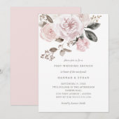 Blozend Roze Bloem | Waterverf Post Bruiloft Brunc Kaart (Voorkant / Achterkant)