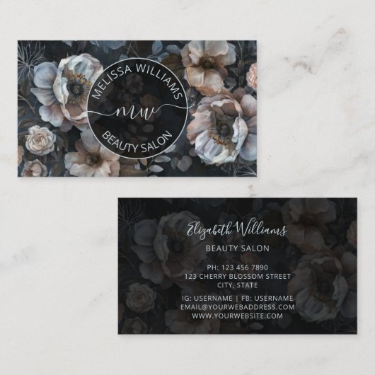 Blozend Roze Bloemen Logo Visitekaartje (Voorkant / Achterkant)