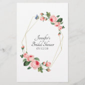 Blozend Roze Bloemenspel Wat Zou de Bruidegom Zegg Flyer (Achterkant)