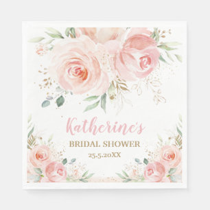 Blozend Roze Bloemig Bruids- Baby Shower Verjaarda Servet