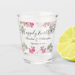 Blozend Roze Bloemig Gelukkig Tot Het Einde Der Ti Shot Glas