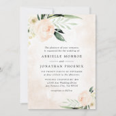 Blozend Roze Bloemige Elegante Champagne Tuin Brui Kaart (Voorkant)