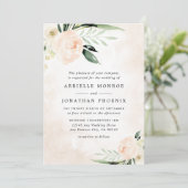 Blozend Roze Bloemige Elegante Champagne Tuin Brui Kaart (Staand voorkant)