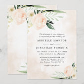 Blozend Roze Bloemige Elegante Champagne Tuin Brui Kaart (Voorkant / Achterkant)