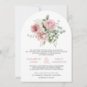 Blozend Roze Bloemige Eucalyptus QR Code Foto Brui Kaart (Voorkant)