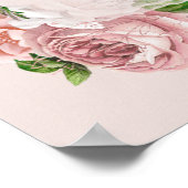 Blozend Roze Bloemige Felicitaties Betrokkenheid Poster (Hoek)